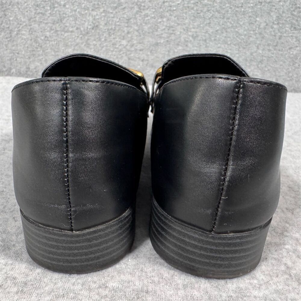 MIA Drena Women's Black Vegan Loafers Brass Tone Horsebit Size 10M Casual - Picture 2 of 7
